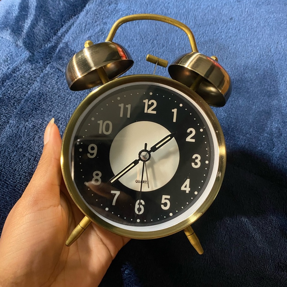 Classic Black and Gold Alarm Clock
